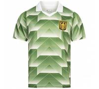 JELEX Retro History - Maglia da uomo, con logo ricamato e maniche corte, design nostalgico per gli appassionati di calcio, ideale per collezionisti, Germania trasferta, L
