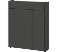 Germania Scarpiera 1319-549 GW-Ameca, in grafite/Navarra-Oak, con ammortizzazione delle ante, 83 x 99 x 22 cm (LxAxP)