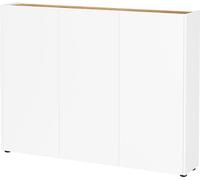 Germania Scarpiera 1347-513 GW-Libbiano, in bianco/Rovere Navarra, con design senza maniglie, 138 x 105 x 25 cm (LxAxP)