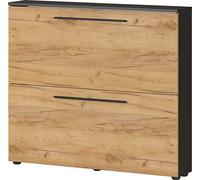 Germania scarpiera 3883-549 GW-Wildomar, in decoro Grafite/Rovere Navarra, con spazio per 8 paia di scarpe, profondità ridotta, ideale per corridoi stretti, 100 x 85 x 19 cm (LxHxP)