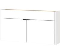 GERMANIA DIE MÖBELMACHER Armadio Multiuso 4438-633 con cassetto e 2 Ante, Bianco/Rovere, 110 x 57 x 22 cm