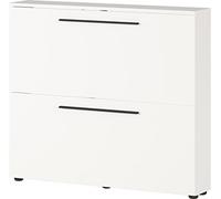 Germania Scarpiera, con Spazio per 8 Paia di Scarpe, profondità ridotta, Ideale per corridoi Stretti, Bianco, 100 x 85 x 19 cm