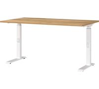 Germania Scrivania 7904-242, in Rovere di Navarra repro/Bianco, altezza media regolabile, 140 x 91 x 80 cm (LxAxP)