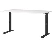 Germania Scrivania 7904-614, bianco/nero, regolabile in altezza, 140 x 91 x 80 cm (LxAxP)