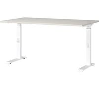 Germania Scrivania 7904-642, in grigio chiaro/bianco, altezza media, 140 x 91 x 80 cm (LxAxP)