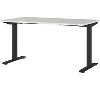 Germania Scrivania 7905-581, in grigio chiaro/nero, regolabile in altezza, 140 x 120 x 80 cm (LxAxP)