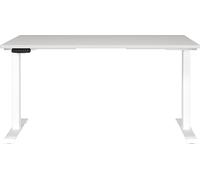 Germania Scrivania 7905-642, in grigio chiaro/bianco, regolabile in altezza, 140 x 120 x 80 cm (LxAxP)