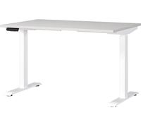 Germania Scrivania 7907-642, in grigio chiaro/bianco, regolabile in altezza, 120 x 120 x 80 cm (LxAxP)