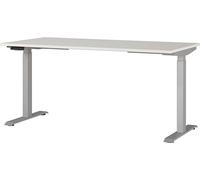Germania Scrivania 7908-583, in grigio chiaro/argento, regolabile in altezza, 160 x 120 x 80 cm (LxAxP)