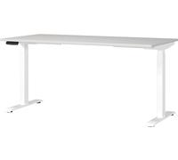 Germania Scrivania 7908-642, in grigio chiaro/bianco, regolabile in altezza, 160 x 120 x 80 cm (LxAxP)
