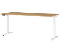 Germania Scrivania 7909-552, a Rovere di Grandson repro/Bianco, tel. regolabile in altezza, 180 x 120 x 80 cm (LxAxP)