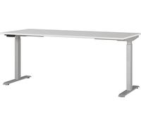 Germania Scrivania 7909-583, in grigio chiaro/argento, regolabile in altezza, 180 x 120 x 80 cm (LxAxP)