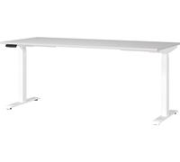 Germania Scrivania 7909-642, in grigio chiaro/bianco, regolabile in altezza, 180 x 120 x 80 cm (LxAxP)
