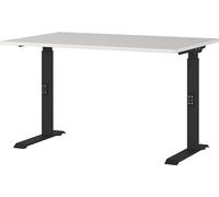 Germania Scrivania 7910-581, in grigio chiaro/nero, regolabile in altezza, 120 x 91 x 80 cm (LxAxP)