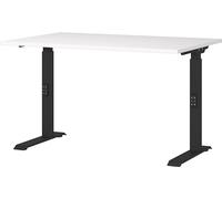 Germania Scrivania 7910-614, bianco/nero, regolabile in altezza, 120 x 91 x 80 cm (LxAxP)