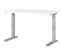 Germania Scrivania 7910-639, bianco/argento, altezza media regolabile, 120 x 91 x 80 cm (LxAxP)