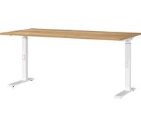 Germania Scrivania 7911-242, in Rovere di Navarra repro/Bianco, altezza media regolabile, 160 x 91 x 80 cm (LxAxP)