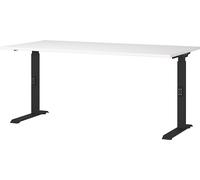 Germania Scrivania 7911-614, bianco/nero, regolabile in altezza, 160 x 91 x 80 cm (LxAxP)