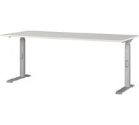Germania Scrivania 7912-583, in grigio chiaro/argento, altezza media regolabile, 180 x 91 x 80 cm (LxAxP)