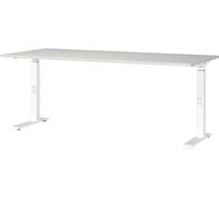 Germania Scrivania 7912-642, in grigio chiaro/bianco, altezza media, 180 x 91 x 80 cm (LxAxP)
