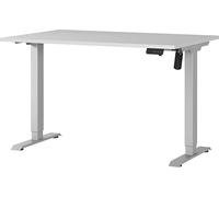 Germania Scrivania 8022-583, grigio chiaro/argento, regolabile elettricamente in altezza, 120 x 119 x 80 cm (LxAxP)