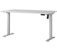 Germania Scrivania 8023-583, grigio chiaro/argento, regolabile elettricamente in altezza, 140 x 119 x 80 cm (LxAxP)