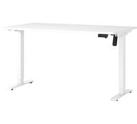 Germania Scrivania 8023-84, in bianco, regolabile elettricamente in altezza, 140 x 119 x 80 cm (LxAxP)