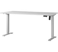 Germania Scrivania 8024-583, grigio chiaro/argento, regolabile elettricamente in altezza, 160 x 119 x 80 cm (LxAxP)