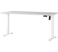 Germania Scrivania 8024-642, in grigio chiaro/bianco, regolabile elettricamente in altezza, 160 x 119 x 80 cm (LxAxP)