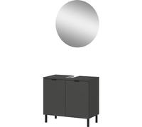 Germania Set da bagno in 2 pezzi 9918-547 GW-Arcena, in grafite, con piedini in metallo, 60 x 200 x 34 cm (LxAxP)