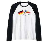 Germania Seychelles Bandiere Incrociate Radici delle Seychelles tedesche Maglia con Maniche Raglan
