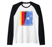 Germania Somalia Mezza Bandiera Tedesca Somalo Orgoglio Maglia con Maniche Raglan