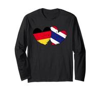 Germania Thailandia Cuore Bandiere Tedesco Thai Love Pride Maglia a Manica