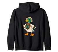Germano Reale col binocolo per Chi AMA Il Birdwatching Arte Felpa con Cappuccio