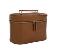 GERMANUS Borsa cosmetica fatta a mano Leonie, beauty case e beauty case in pelle spessa (marrone), marrone, Contemporaneo