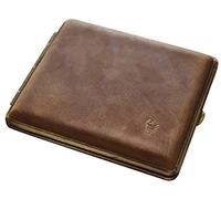 GERMANUS Portasigarette, Astuccio Sigarette, prodotto in Germania, bovino selvatico, marrone, 100 mm