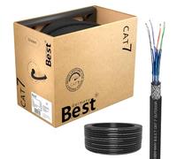 Germany B.e.s.t Cavo di rete CAT 7, 200 m, Simplex, cavo di rete per esterni, LAN, cavo Ethernet, S/FTP, 10 Gbps, catat 7, in puro rame PoE+ LSZH