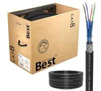 Germany B.e.s.t Cavo di rete CAT 8, 200 m, cavo di rete per esterni, in rame, LAN, S/FTP, 40 Gbps, Kat 8, in puro rame, cavo dati PoE++ LSZH, dati Simplex