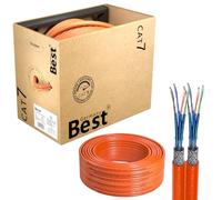 Germany B.e.s.t Cavo di rete duplex CAT 7, 100 m, in rame, LAN, cavo Ethernet, S/FTP, 10 Gbps, catat 7, in puro rame, cavo dati PoE+ LSZH