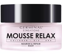 Germinal Sensations Mousse Relax Crema Notte con Collagene, 50ml | Con vitamina B12 lenitiva e AHA a delicata esfoliazione; rinnova, rassoda e nutre la pelle durante la notte