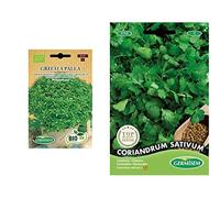 Germisem Biologico Greco A Palla Semi di Basilico 2 g & Coriandrum Sativum Semi di Coriandolo 10 g