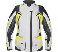 Germot Allround impermeabile Giacca tessile moto da donna, nero-grigio-giallo, taglia 54 per donne