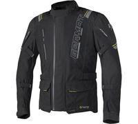 Germot Amaruq Giacca tessile da moto impermeabile, nero-giallo, taglia L per maschi