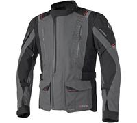 Germot Amaruq Giacca tessile da moto impermeabile, nero-grigio-rosso, taglia 4XL per maschi