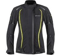 Germot MotoQueen impermeabile Giacca tessile moto da donna, nero-giallo, taglia 40 per donne