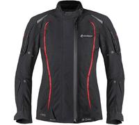 Germot MotoQueen impermeabile Giacca tessile moto da donna, nero-rosso, taglia 38 per donne