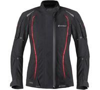 Germot MotoQueen impermeabile Giacca tessile moto da donna, nero/rosso, Taglia 52