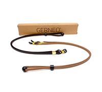 GERNEO® - Bilbao - Cinturino per occhiali di alta qualità in similpelle - cinturino per occhiali da sole e da lettura - nero e marrone - chiusura dorata (nero/marrone)
