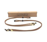 GERNEO® - Bilbao - Cinturino per occhiali di alta qualità in similpelle - cinturino per occhiali da sole e da lettura - nero e marrone - chiusura dorata (marrone)
