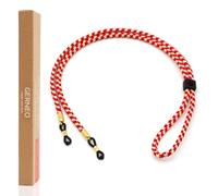 GERNEO® - L'originale - Firenze - Cinturino premium per occhiali da sole e da lettura con supporti in argento - vari colori - regolabile con cavo e incisione del logo, rosso fuoco, Taglia unica